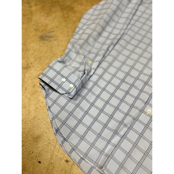 Calibrate Men’s Blue Plaid Dress Shirt – Trim Fit / Non-Iron Stretch - Picture 8 of 16